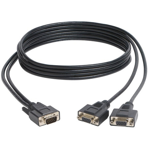Tripp Lite High Resolution VGA Monitor Y Splitter Cable (HD15 M to 2x HD15 F), 6-ft