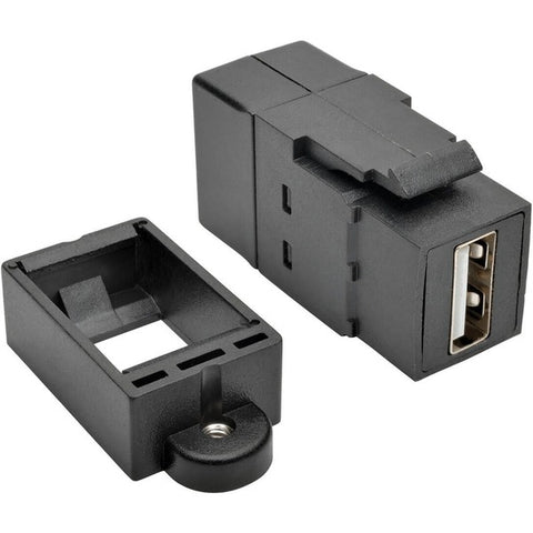 Tripp Lite USB 2.0 All-in-One Keystone/Panel Mount Coupler (F/F), Black