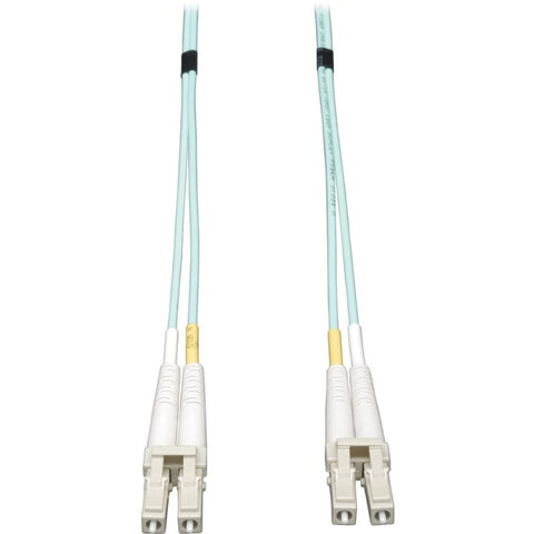 Tripp Lite 0.5M (20-in.) Duplex Multimode 50/125 Aqua OM3 Fiber Patch Cable, LC/LC