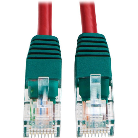 Tripp Lite Cat5e 350MHz Molded Cross-over Patch Cable (RJ45 M/M) - Red, 10-ft.