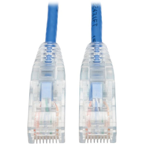 Tripp Lite Cat6 Gigabit Snagless Molded Slim UTP Patch Cable (RJ45 M/M), Blue, 6ft