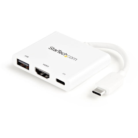 StarTech USB-C to 4K HDMI Multifunction Adapter with Power Delivery and USB-A Port- White