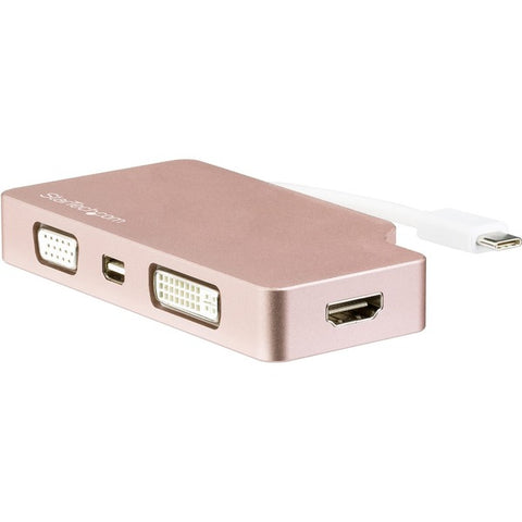StarTech 4-in-1 USB-C Multiport Video Adapter - Aluminum - 4K 30Hz - Rose Gold