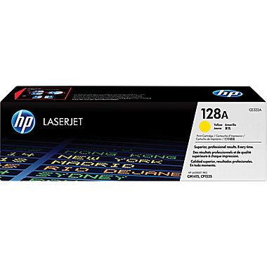 HP 128A (CE322A) Yellow Original LaserJet Toner Cartridge (1300 Yield)